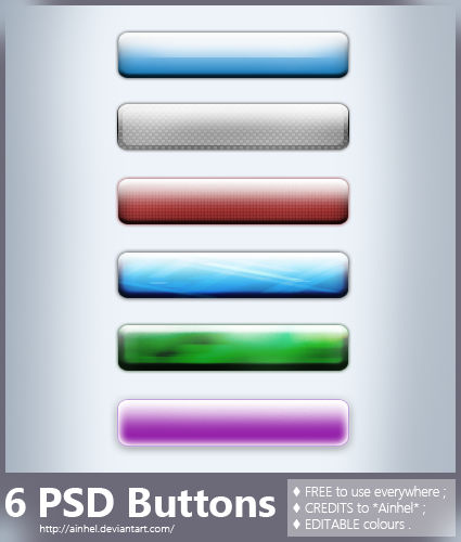 #2 PSD Buttons Pack by Ainhel on DeviantArt