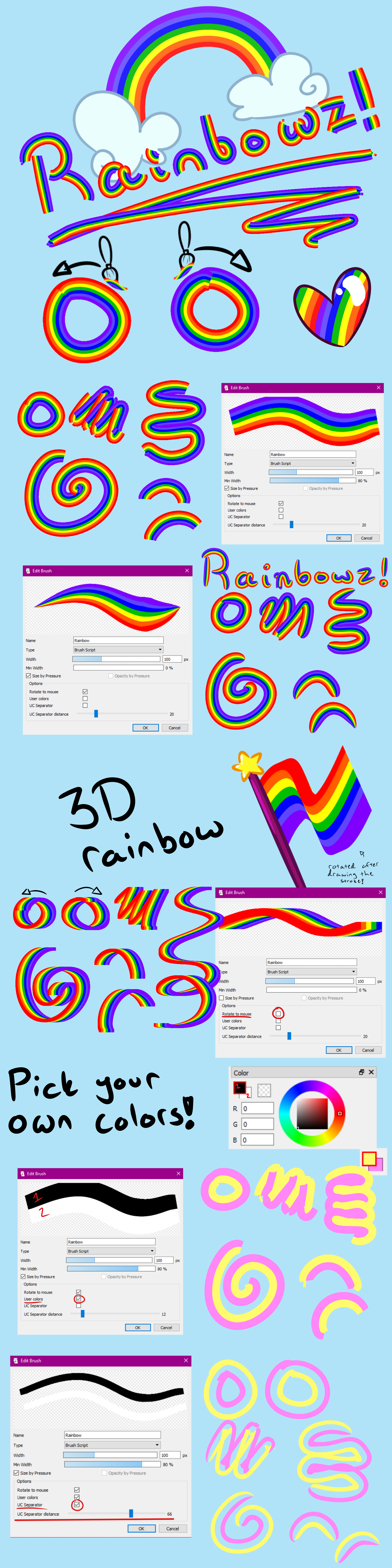 Free Rainbow brush with user colors