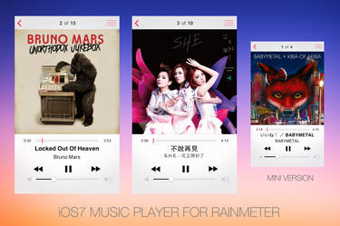 iOS7 Music Player Clone For Rainmeter