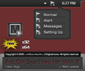 Token ActCtr Systray for Win 7