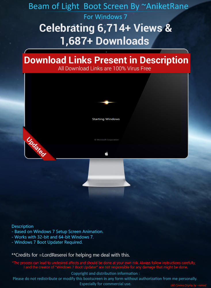 Beam Of Light Boot Screen For Windows 7 By Aniketrane On Deviantart