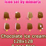 chocolate ice cream icon set