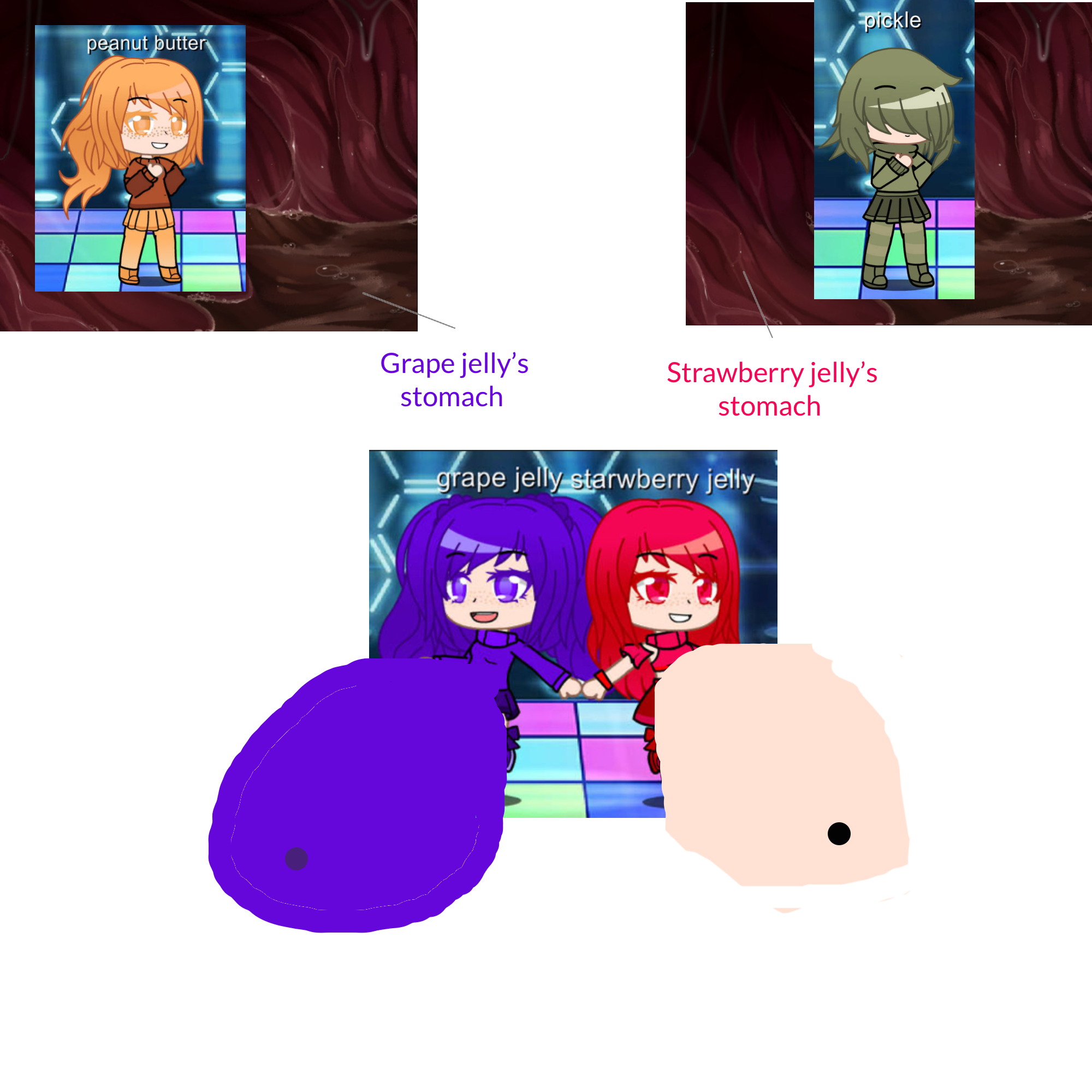 Grape jelly and strawberry jelly vore by inodominusrex on DeviantArt