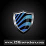 Vector Glossy Wave Striped Shield