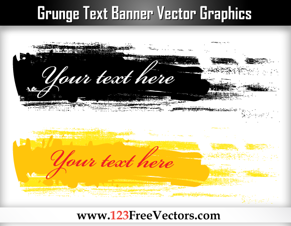 Grunge Text Banner Vector Graphics