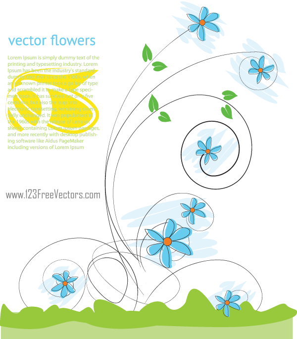 Beautiful Flowers Vector Background