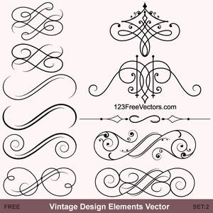 Vintage Calligraphic Vector Ornaments