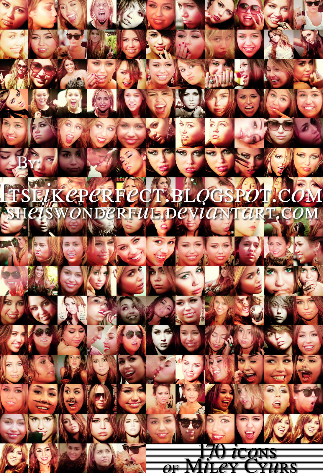 170 icons of Miley Cyrus.