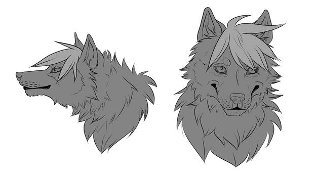 Free Linearts - Wolf heads batch 1