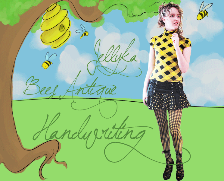 Bees Antique Handwriting by Jellyka