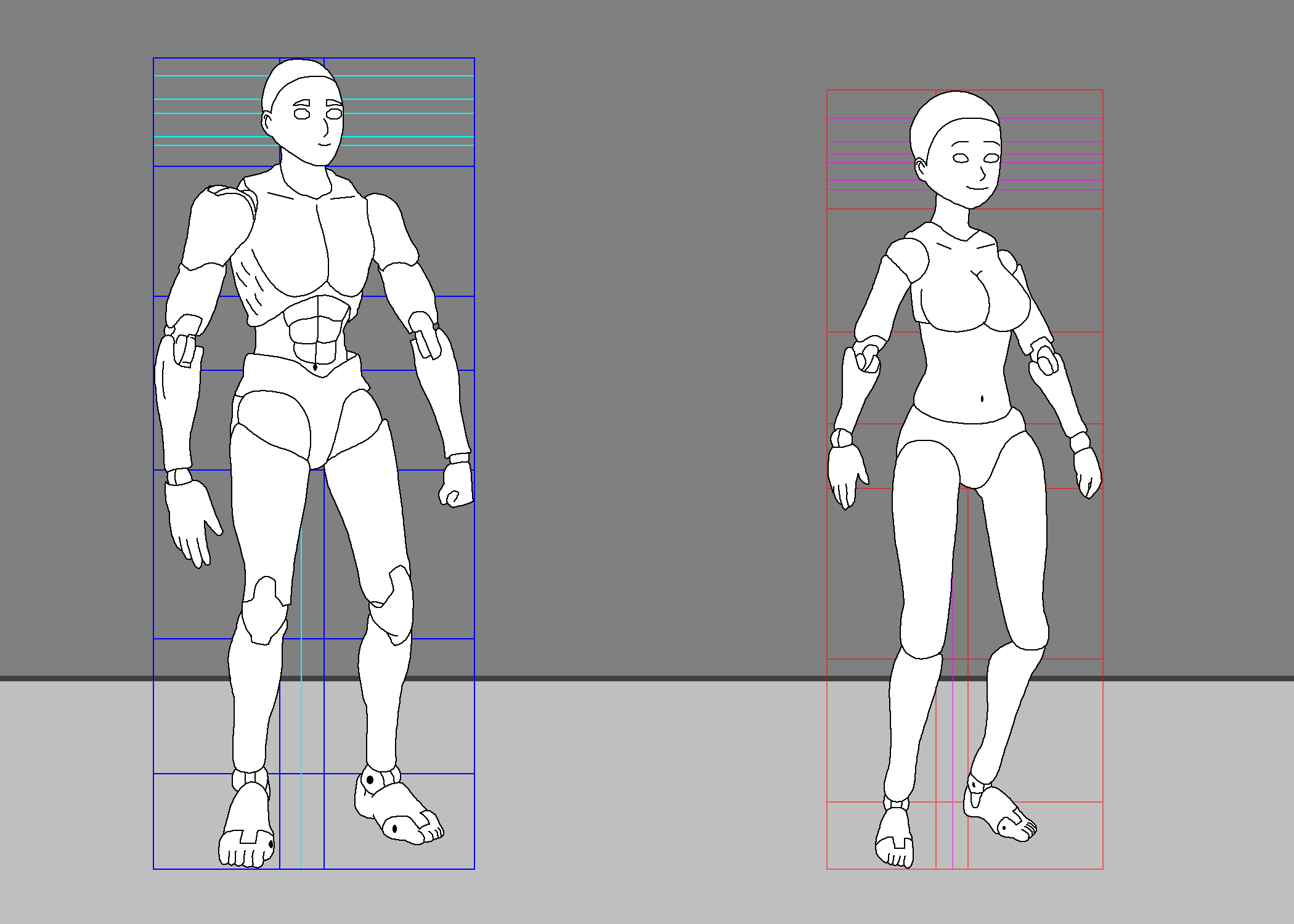 Male and Female Reference by CraftySharkArt on DeviantArt