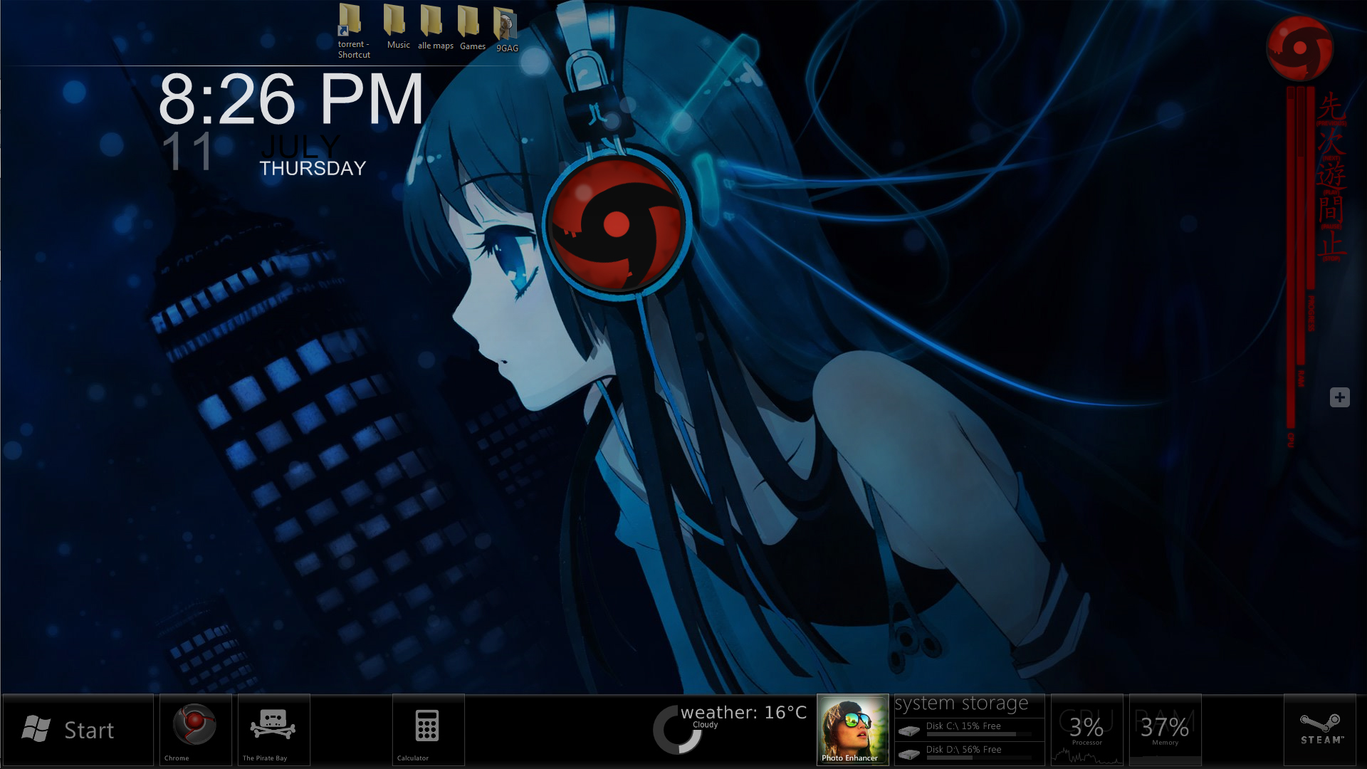 Rainmeter Anime Theme By Pixpox On Deviantart