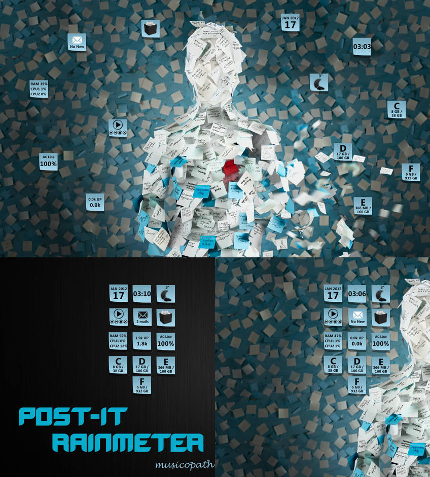 POST-IT for Rainmeter by musicopath