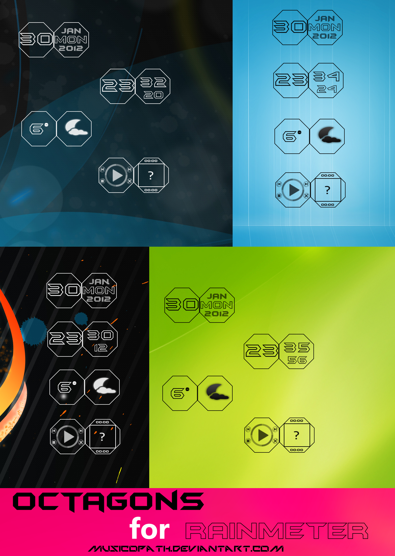 OCTAGONS for Rainmeter by musicopath