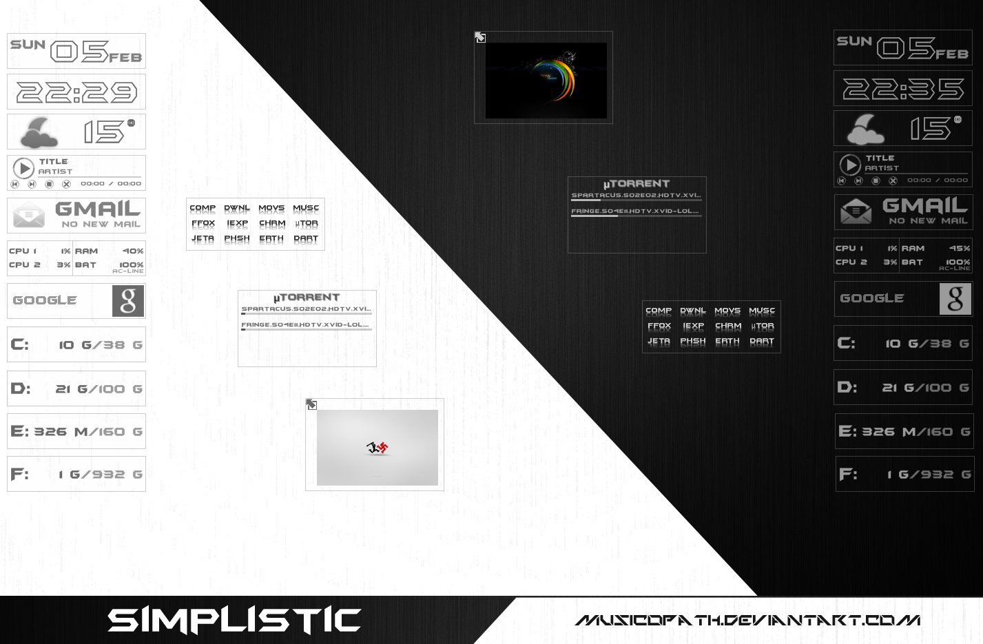 Simplistic Rainmeter by musicopath