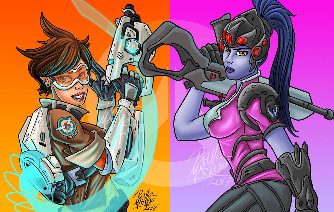 Tracer and Widowmaker by pauloomarcio on DeviantArt