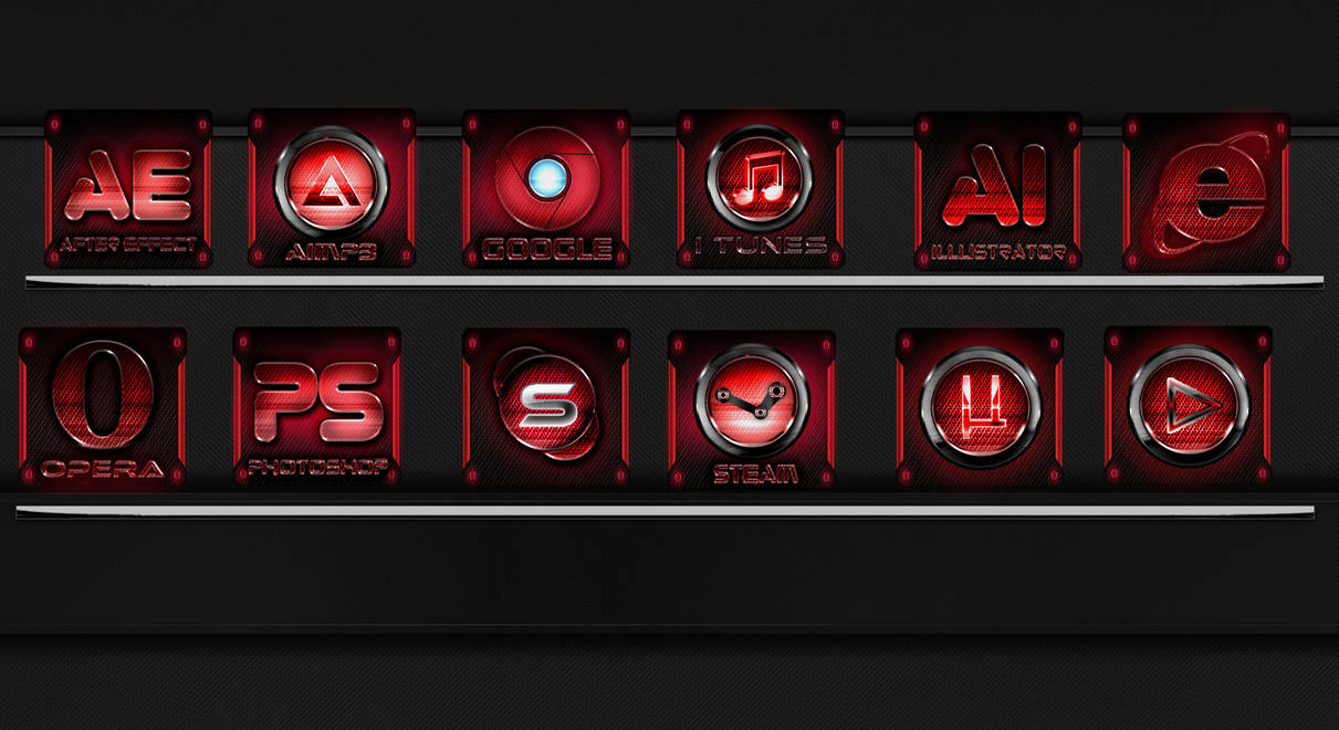 red glass icons png by bluexr on DeviantArt