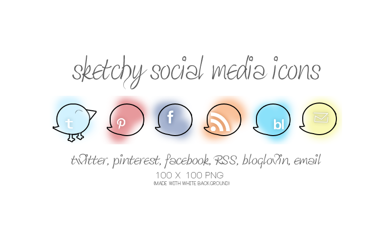 sketchy social media icons