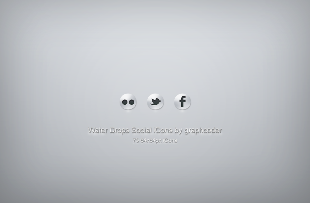 70 water drops social icons