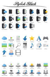 Stylish Black icon pack