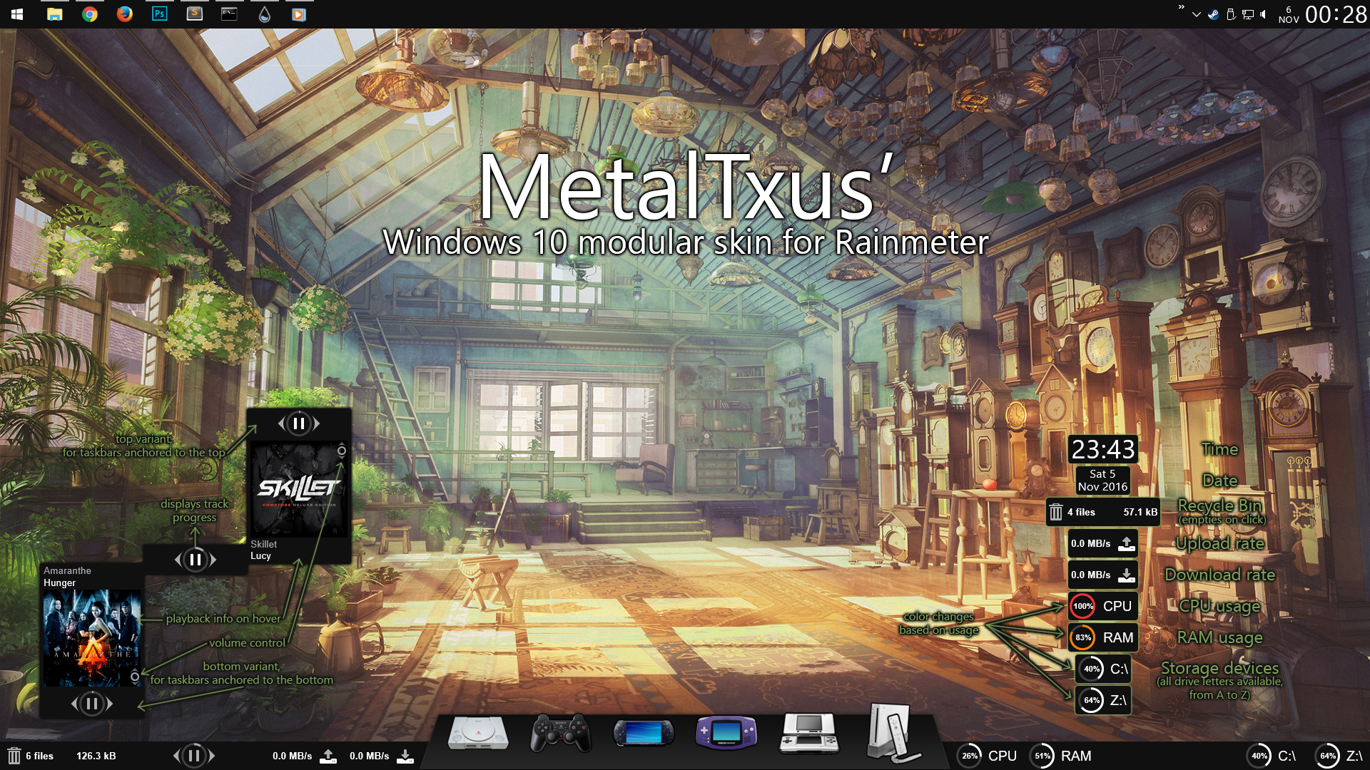 taskbarx rainmeter skin taskbarx rainmeter skin