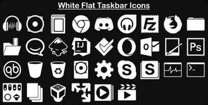 White Flat Taskbar Icons