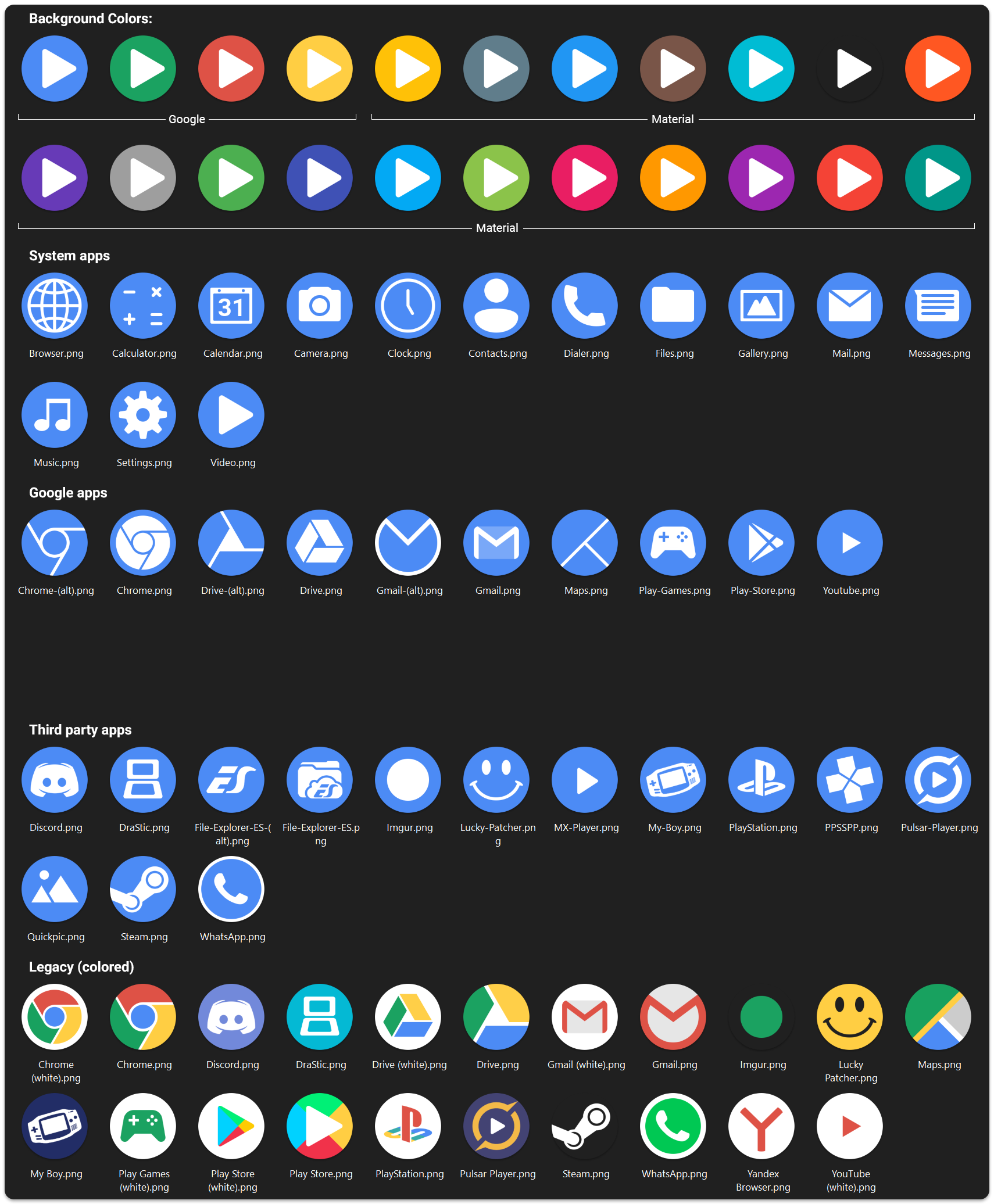 Circular Flat Android Icon Pack