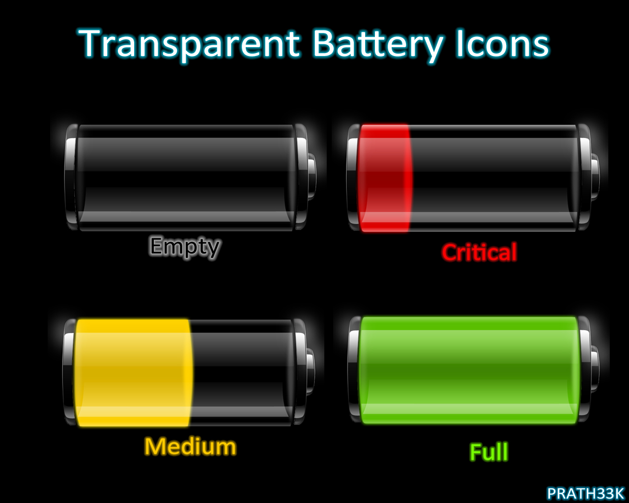 Transparent Battery Icons