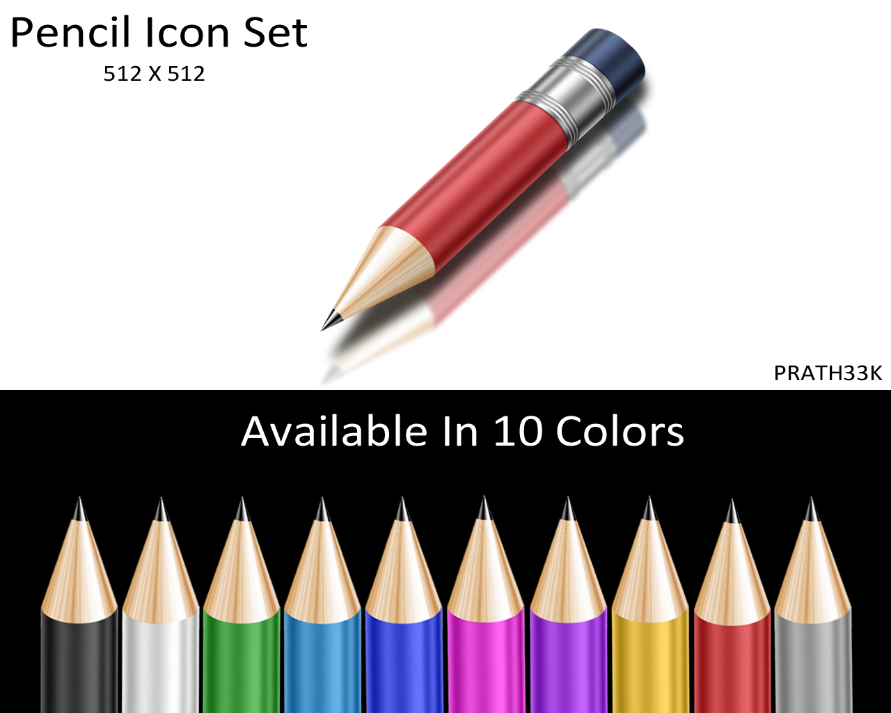 Shiny Pencil Icon Set