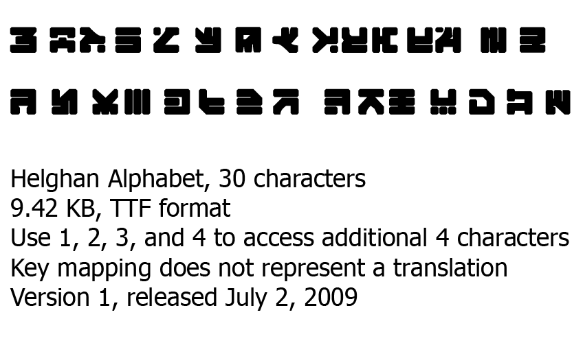 Helghan Alphabet Font - TTF