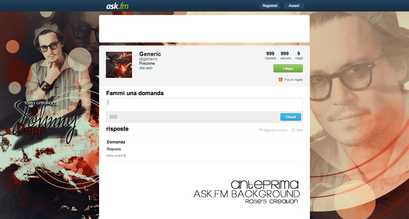 Ask.fm Background - Johnny Depp