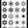 24 Abstract Snowflake Shapes