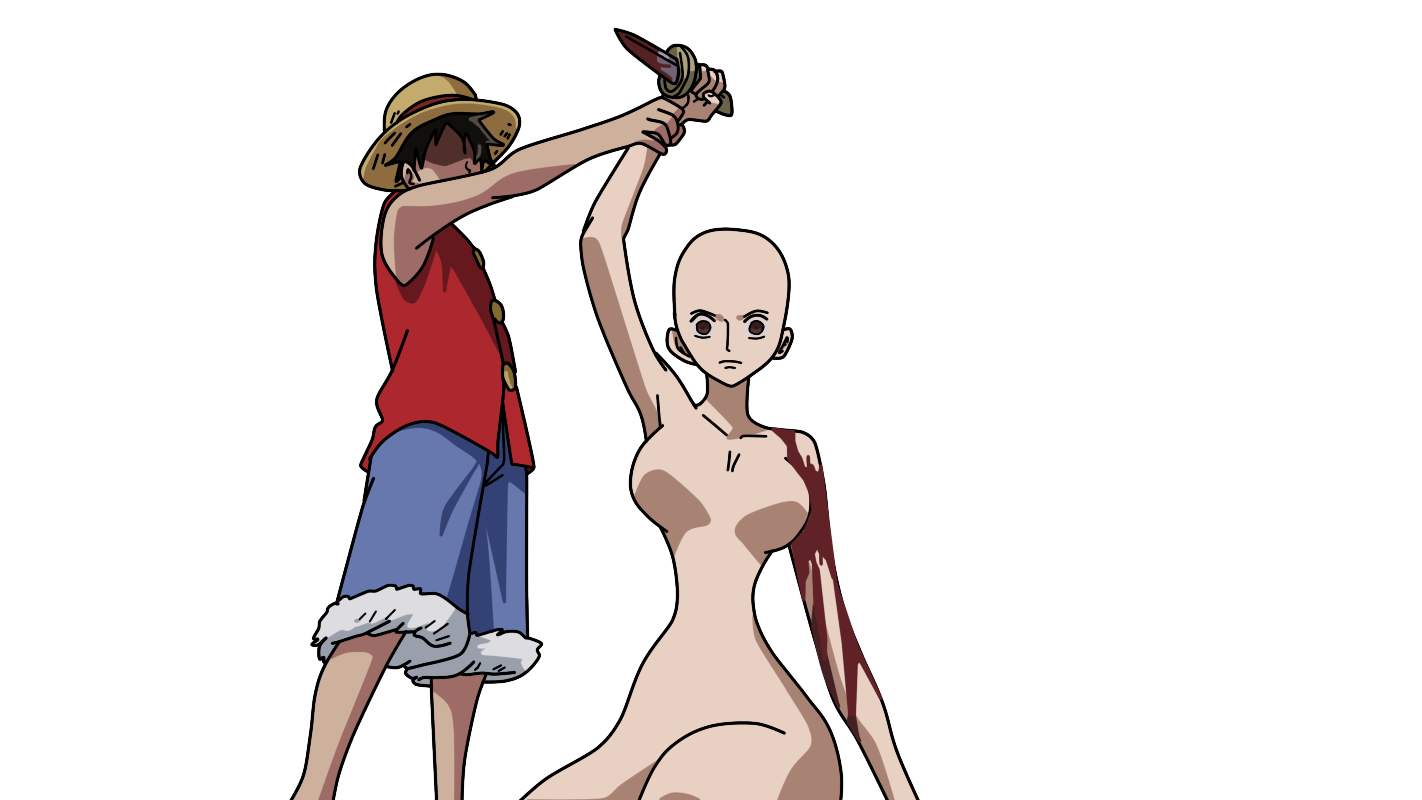 Luffy and base knife by Basemakerofdarkness on DeviantArt