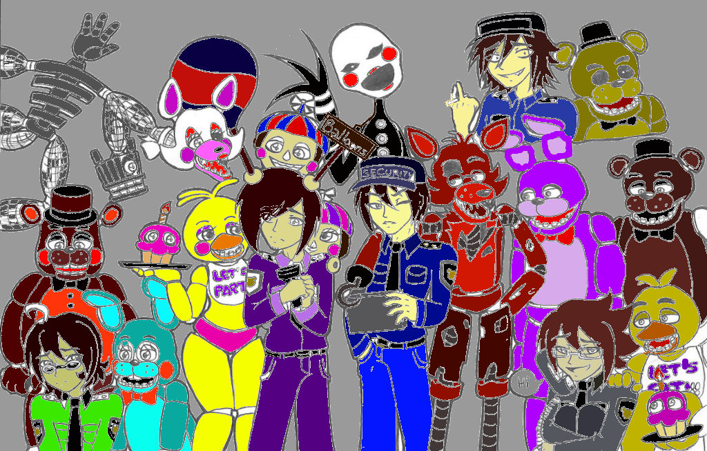 fnaf animatronics and night guards by bonnieandchicaforeve on DeviantArt.