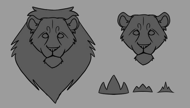 Free to Use - Simple Lion Head Base/Lineart