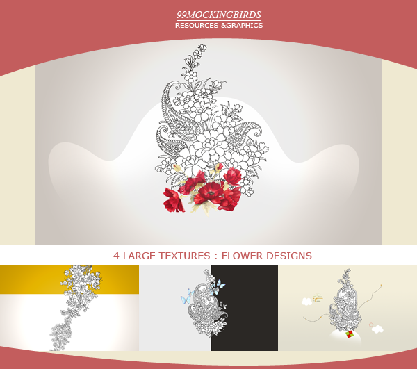 4 Flower Design Textures