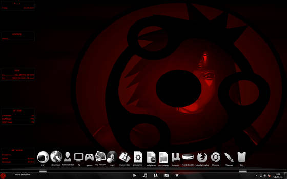 Rainmeter Sharingan animated start orb 5 Actions