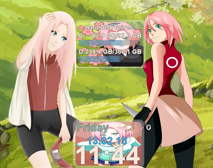 Sakura Rainmeter Skin