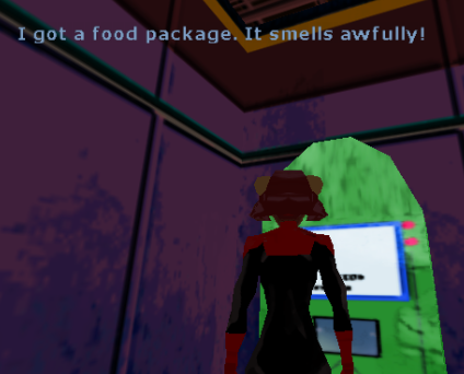 Getting food package from the Quronion replicator