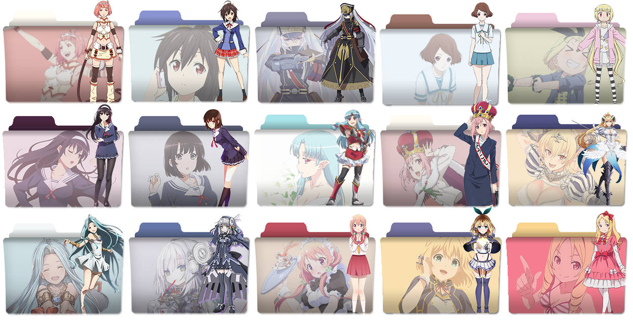 Anime Girls Folder Icon Spring 2017 v2 by rofiano on DeviantArt