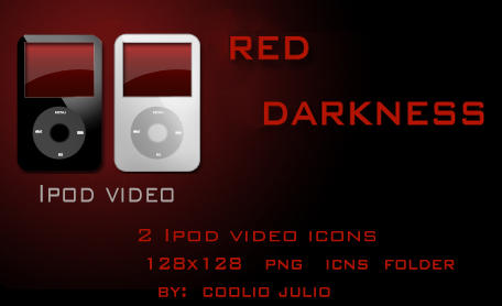 red darkness ipod video icons