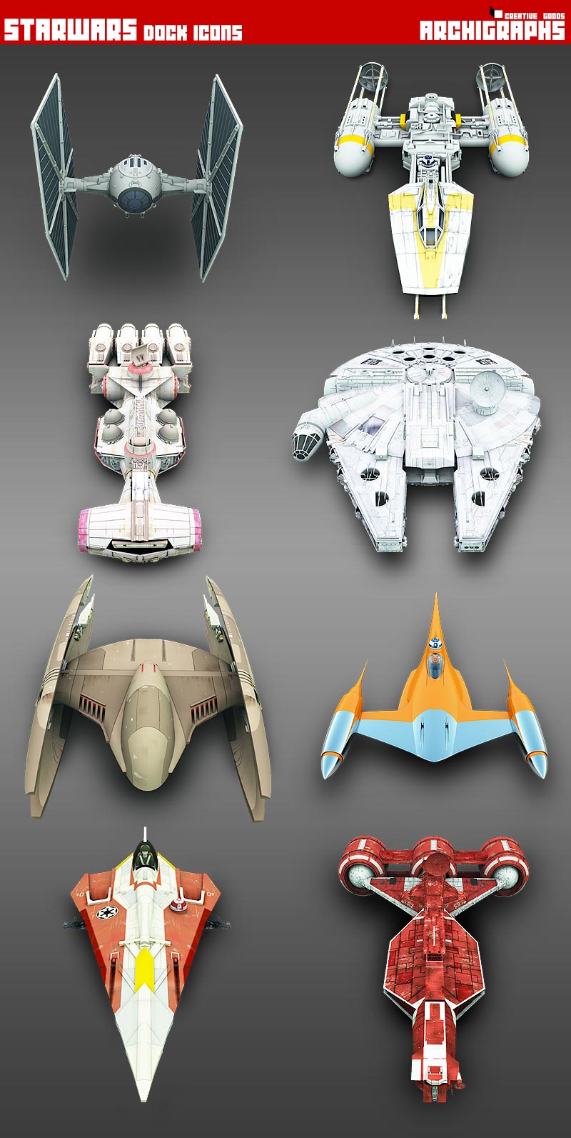 StarWars Vehicles Archigraphs by Cyberella74