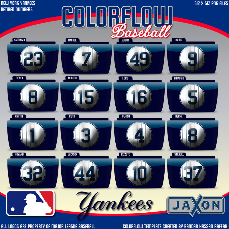 Colorflow Yankees Numbers by JayJaxon on DeviantArt