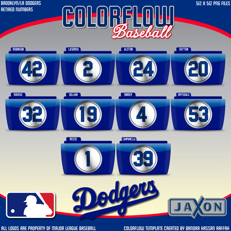 Colorflow Dodgers Numbers by JayJaxon on DeviantArt