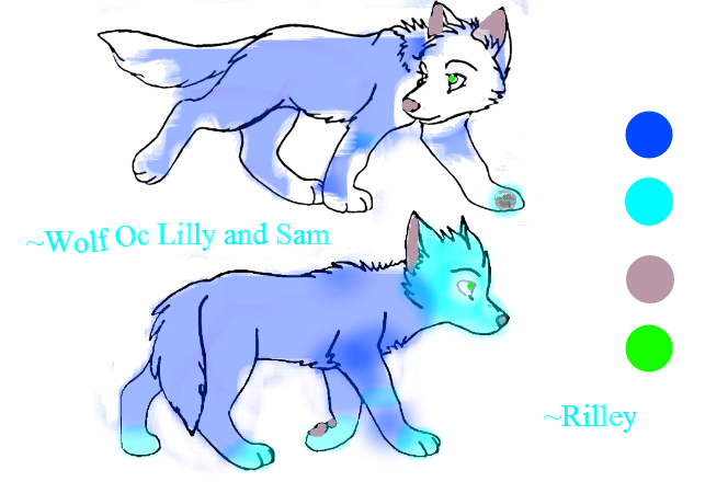 Wolf Oc Pups Lilly and Sam