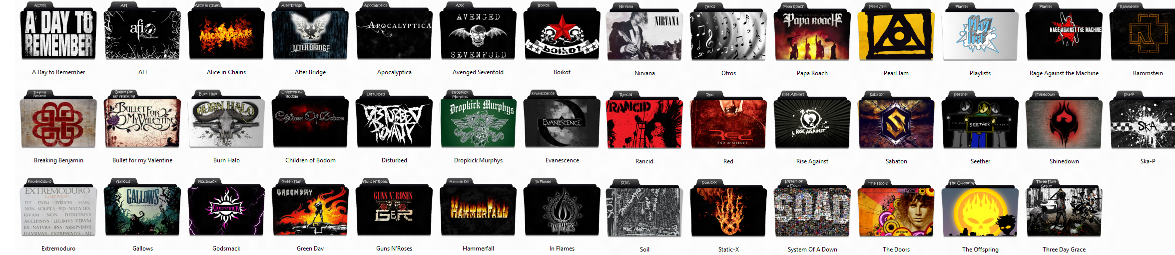 Folder icons of music band by fallmania on DeviantArt