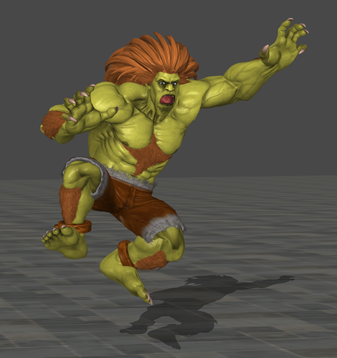 Blanka in Super Street Fighter 3d model - CadNav