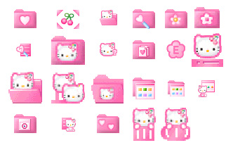 Pink HelloKitty icons by dodozhang21 on DeviantArt