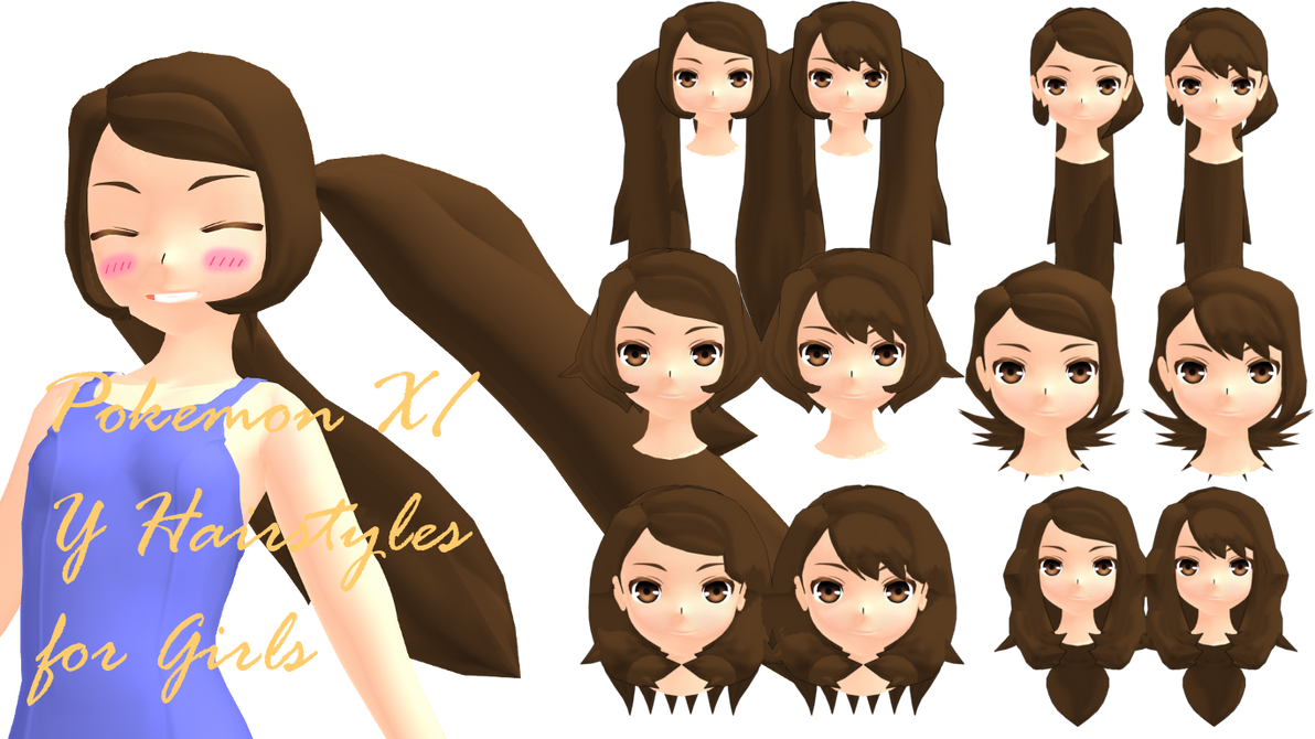 MMD Pokemon XY Girls Hairstyles DL by CelestCSilvari on DeviantArt