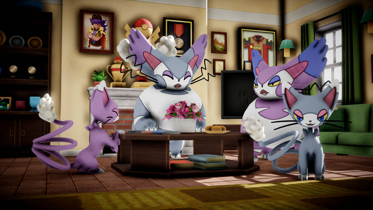 MMD PK Glameow and Purugly DL by CelestCSilvari on DeviantArt